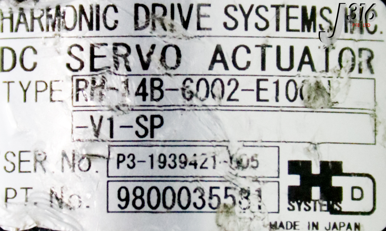 34774 HARMONIC DRIVE DC SERVO ACT W/ ENCODER ME-02-L RH-14B-6002